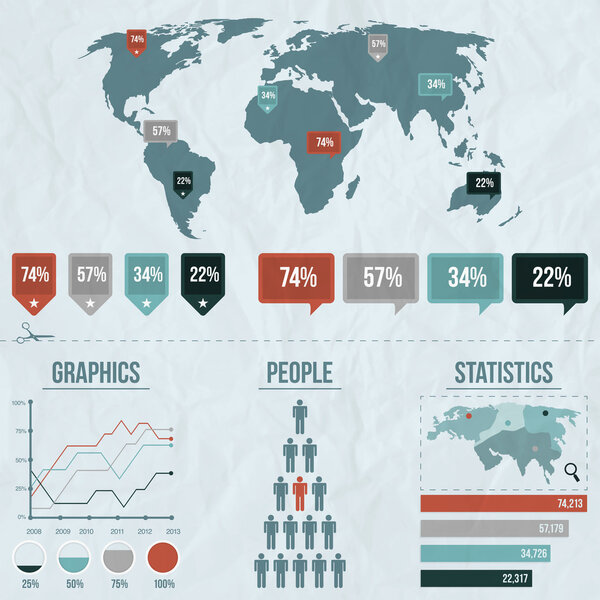 Elements of infographics, vector illustration