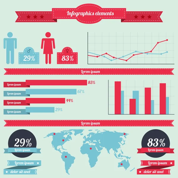 Infográficos Com Uma População — Vetor de Stock