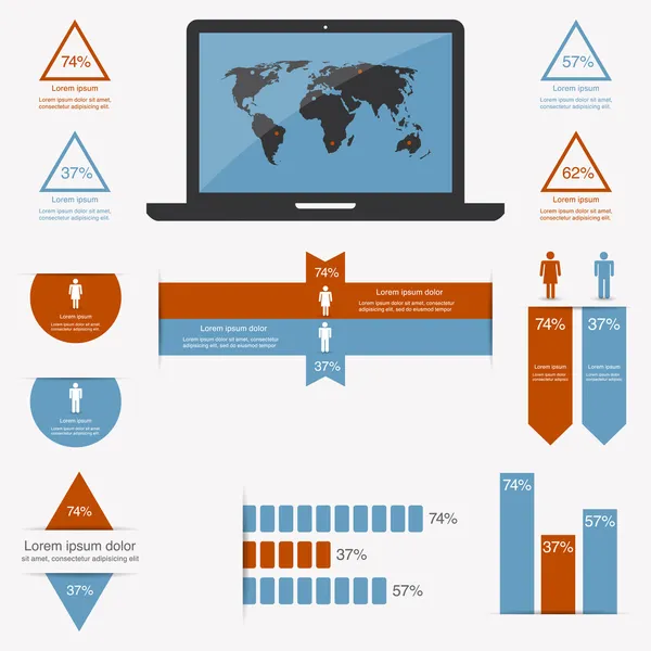 Lakossága Infographics — Stock Vector