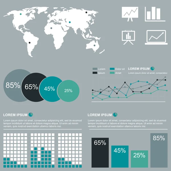 Set Elementi Infografici — Vettoriale Stock