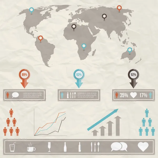 Conjunto Elementos Infográficos —  Vetores de Stock