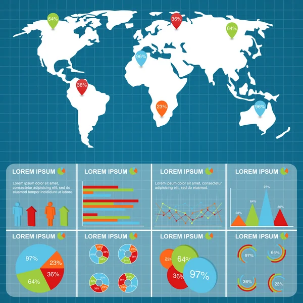 Zestaw Elementów Infographic — Wektor stockowy