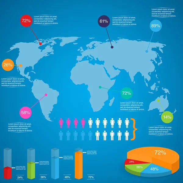 Conjunto Elementos Infográficos — Archivo Imágenes Vectoriales