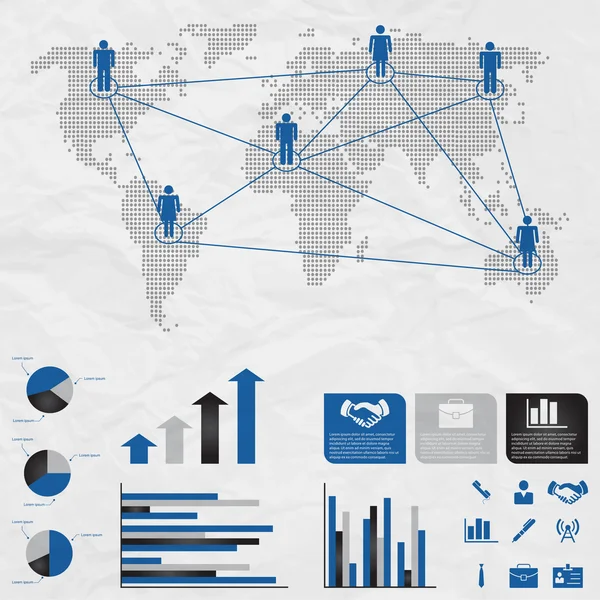 Conjunto Elementos Infográficos — Vetor de Stock