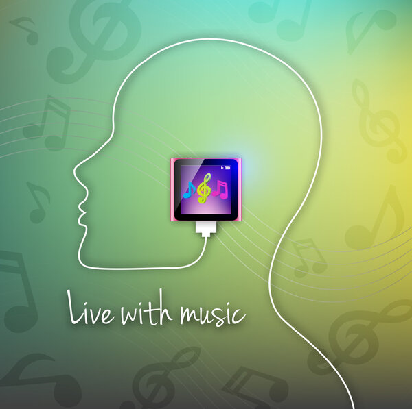 Vector Vivo Con Música — Vector de stock