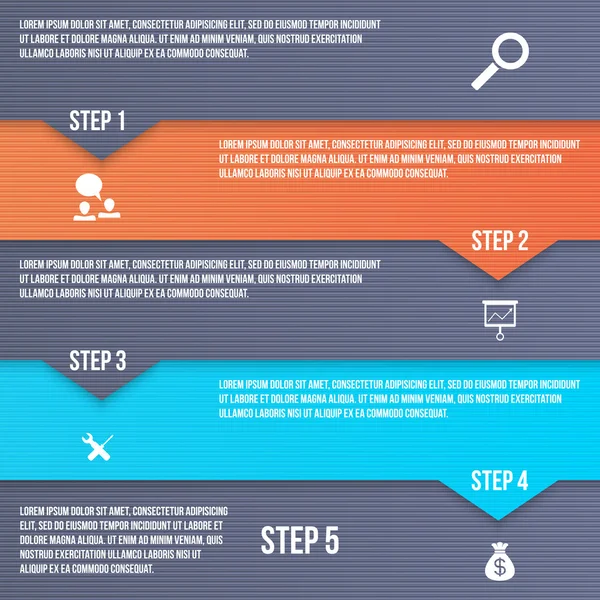 Processo Etapas Ilustração Vetorial — Vetor de Stock