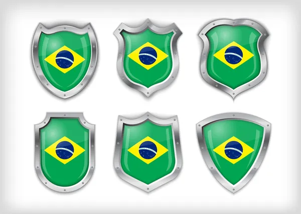 Brazil Shield Vector Illustration — Stock Vector