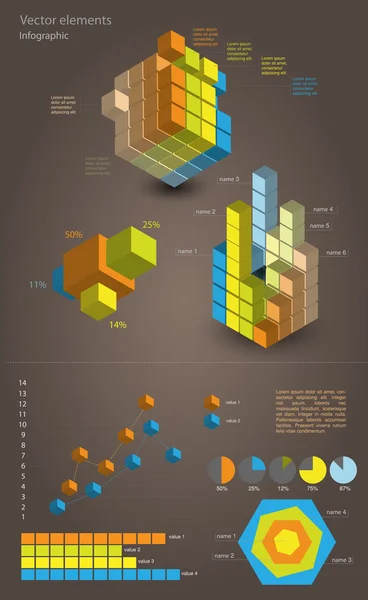 Set Elementi Infografica — Vettoriale Stock