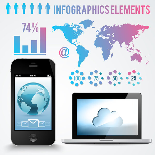 Set elements of infographic