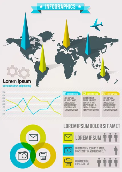 Conjunto Elementos Infografía — Vector de stock