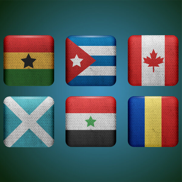Набор флагов вектор, векторная иллюстрация
