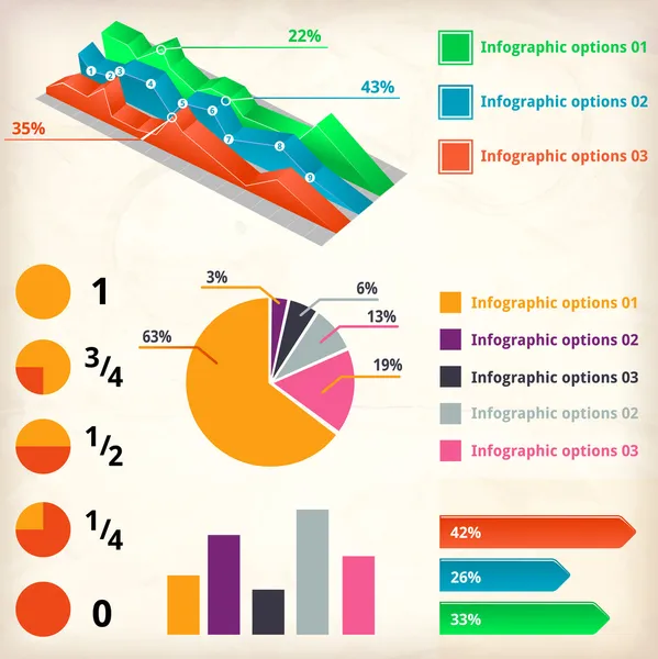 Ensemble Éléments Infographie — Image vectorielle