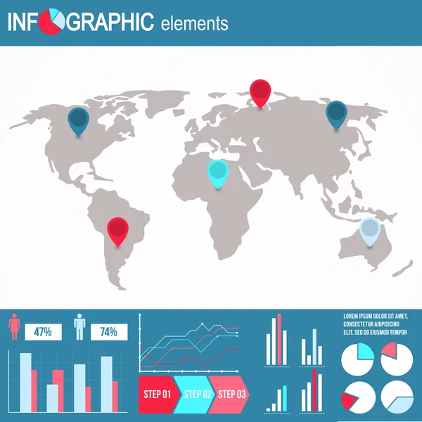 Ensemble Éléments Infographiques Graphismes Vectoriels