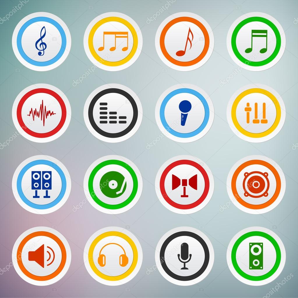 Vector set of sound icons.
