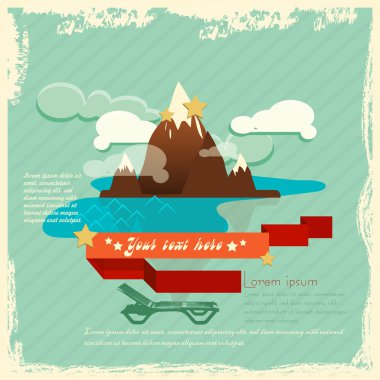 Vector retro background with mountain clipart