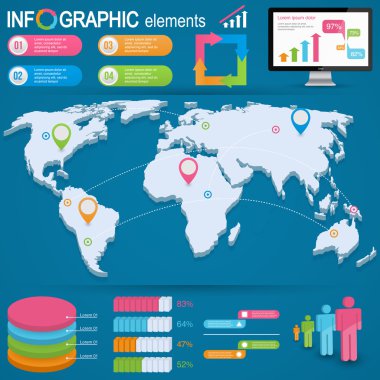 Set elements of infographics clipart