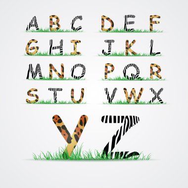 font of animals texture clipart