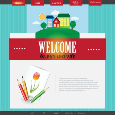 Vektör Web Sitesi Tasarım Şablonu