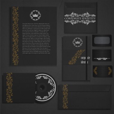 Vintage and black corporate identity. clipart
