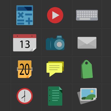 Business and office icons set. clipart