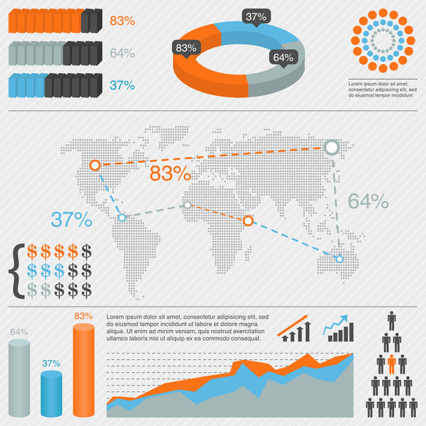 Set elements of infographics