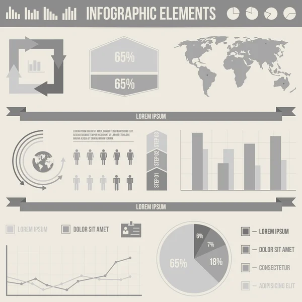 Definir Elementos Infográficos — Vetor de Stock