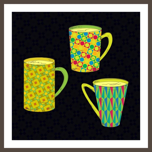 Vector Conjunto Tazas — Archivo Imágenes Vectoriales