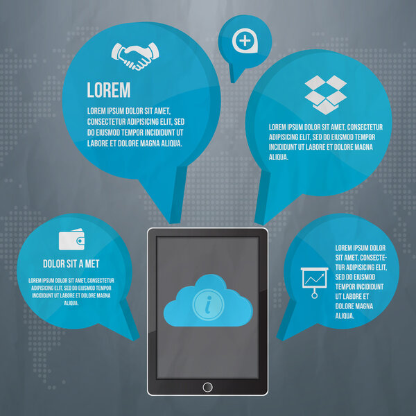 смартфон с речевыми пузырями
