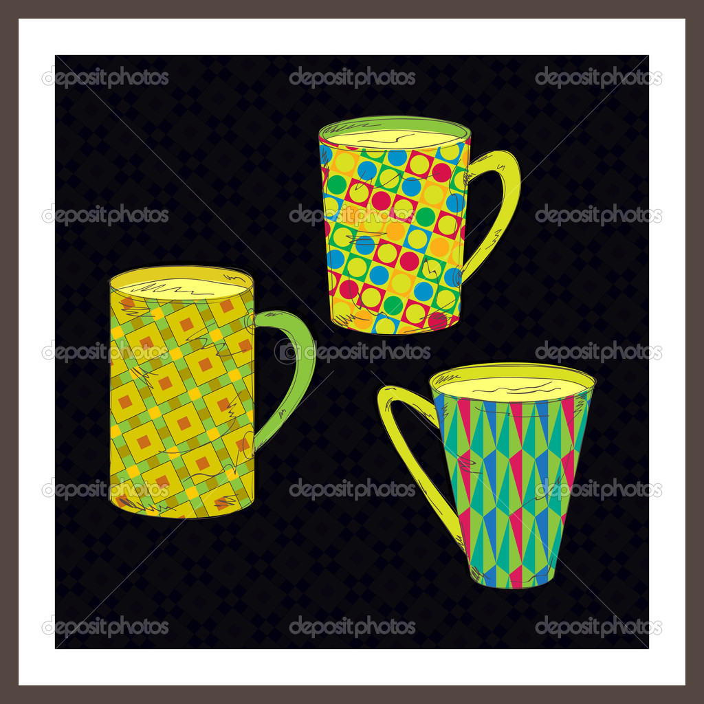 Vector set of cups
