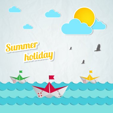 Yaz tatilleri vektör arkaplanı.