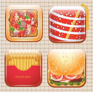 Gıda Icons set, vektör çizim