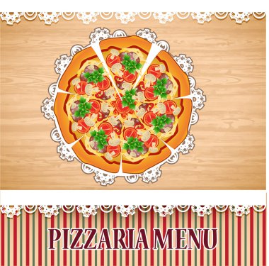 Pizza menu template. Vector illustration clipart