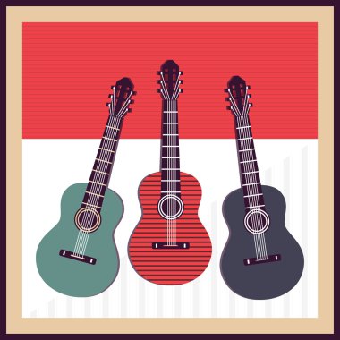 Vector background with guitars clipart