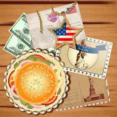 Vector set of travel to America clipart
