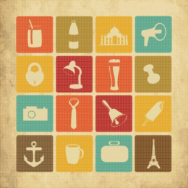Icons set, illüstrasyon vektör