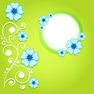 Green background with flowers clipart