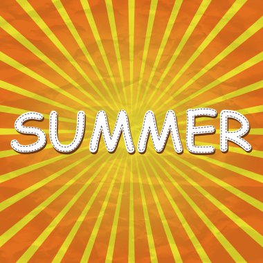 Yellow background with the word summer clipart