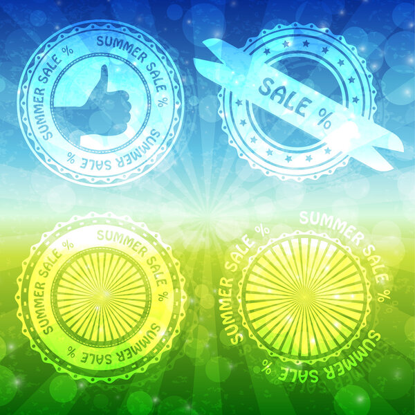 Summer sale badges and labels