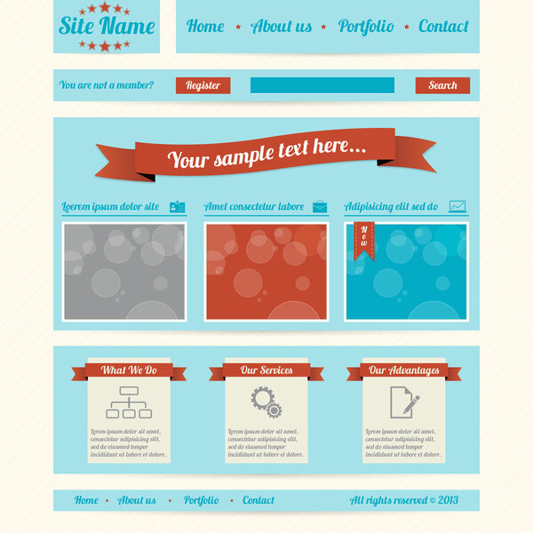 Vintage-retro styled website template