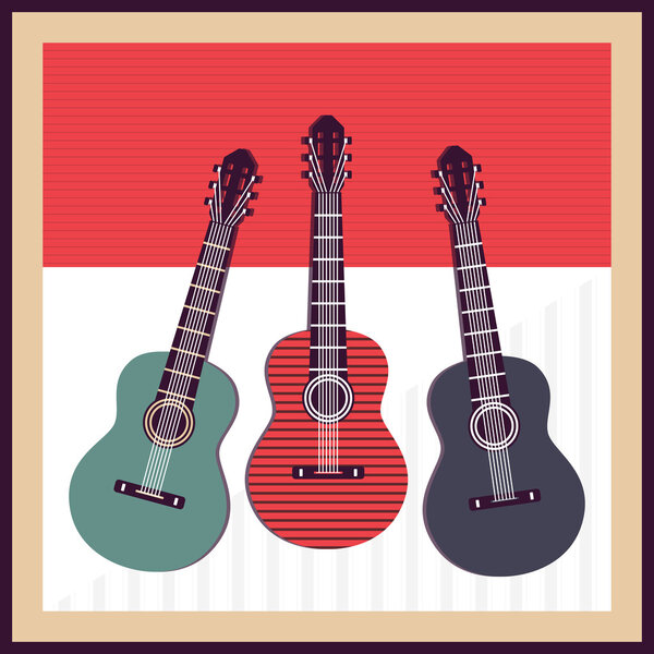 Vector background with guitars