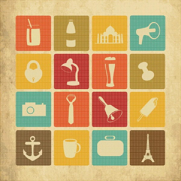 Establecer Iconos Ilustración Vectorial — Vector de stock