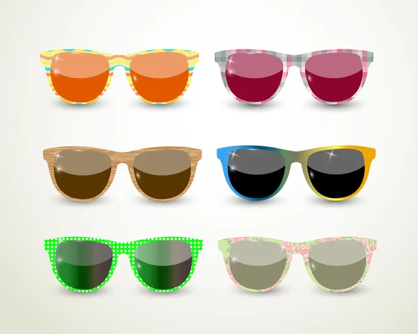 Set Multicolored Glasses — Stock Vector