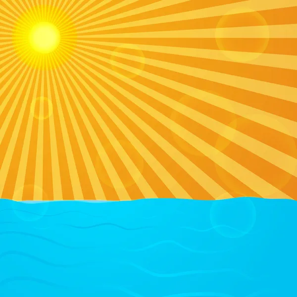 Sun Ocean — Stock Vector