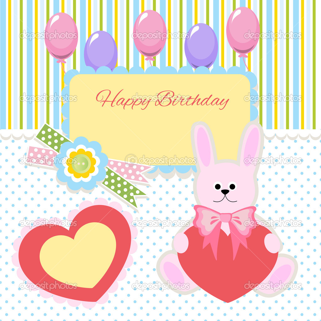 Happy birthday card, vector illustration