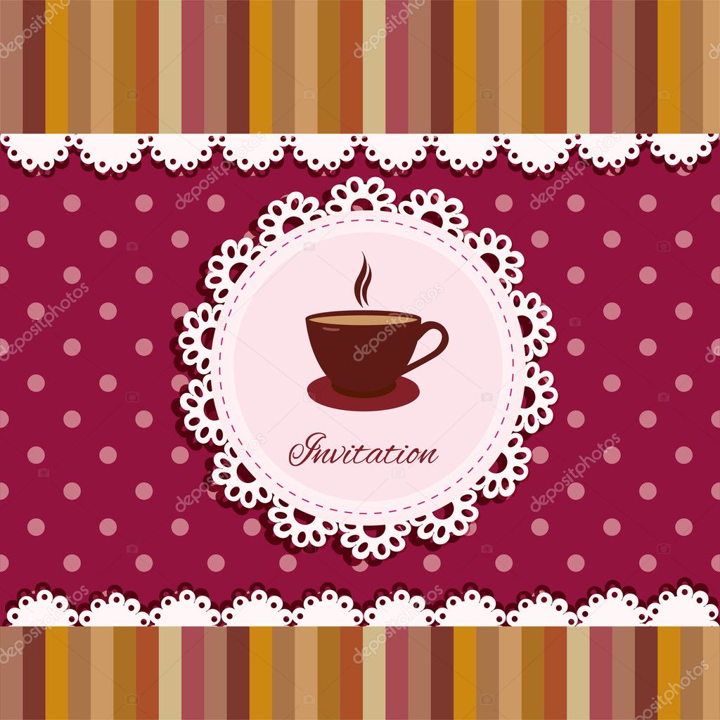 Background with a cup of tea