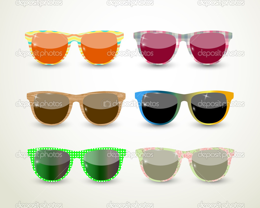 Set of multicolored glasses