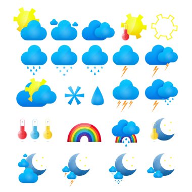 Vector weather icons set clipart