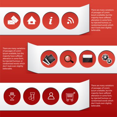 Web icon red and tags clipart