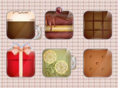 Food and drinks icon set. Vector clipart