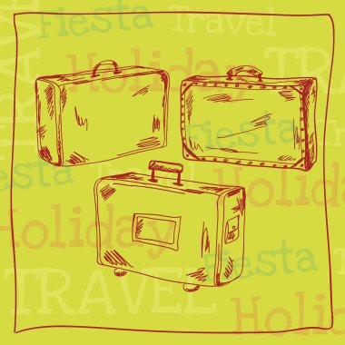 Travel suitcases, vector illustration clipart